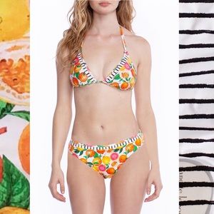 Nanette Lepore Tutti Frutti Vixen Bikini Set Size 10 Fruit Print NWT
